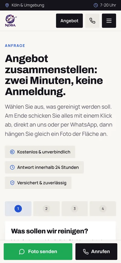 NOBA Angebot zusammenstellen in vier Schritten